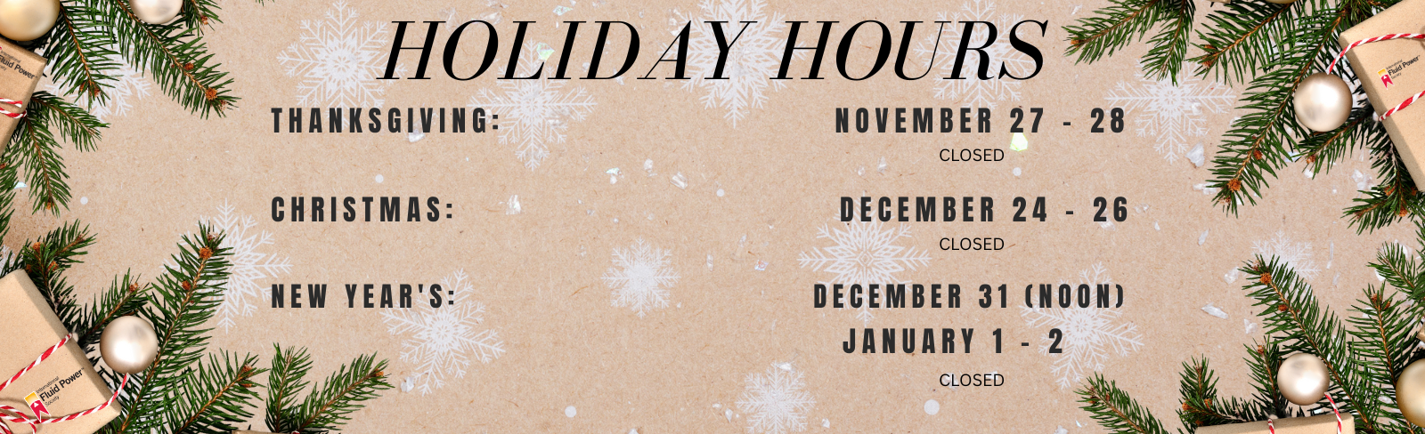 Holiday Hours
